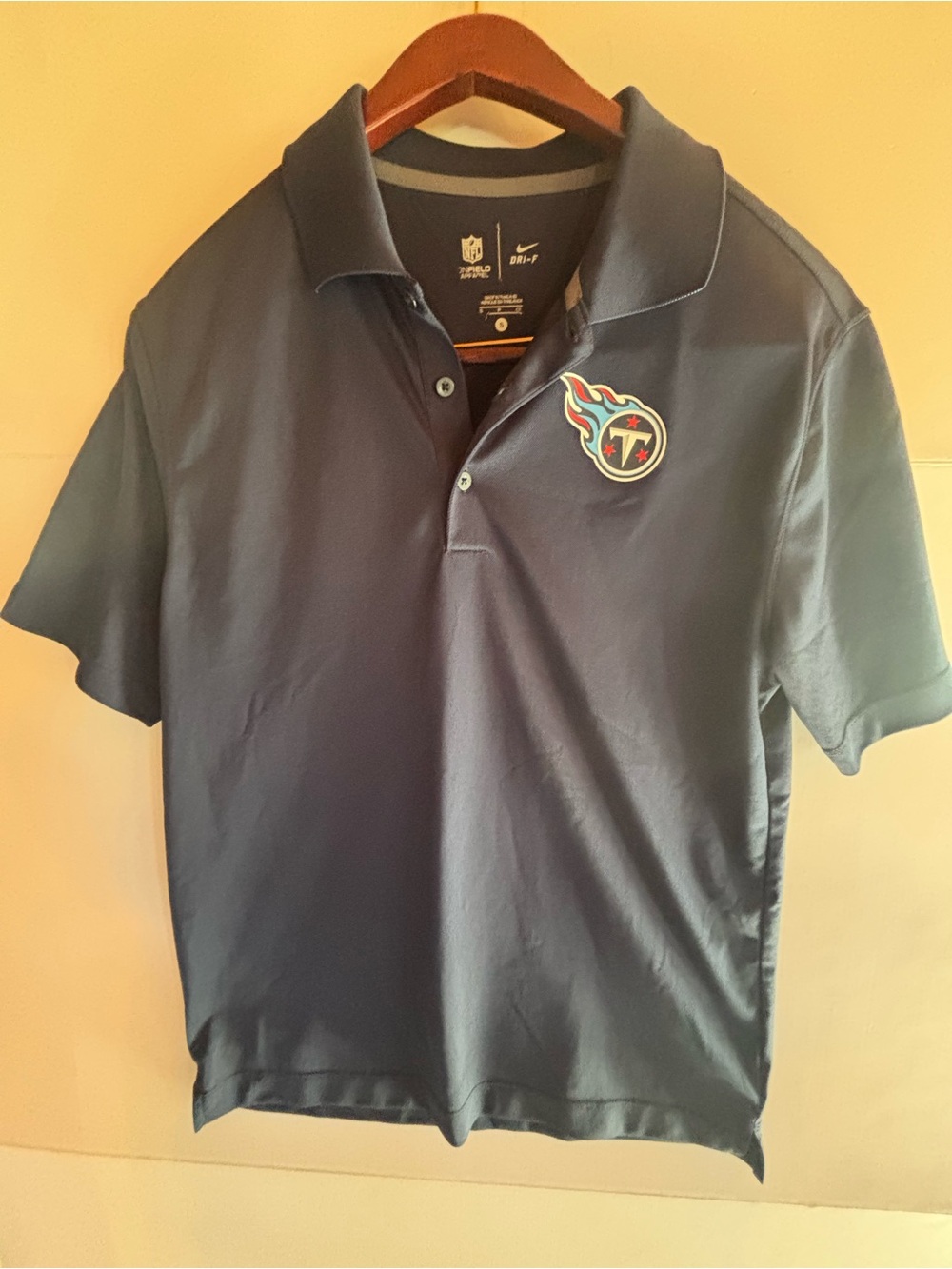 Nike Dri-FIT Tennessee Titans NFL On Field Apparel Football Polo, S, Navy